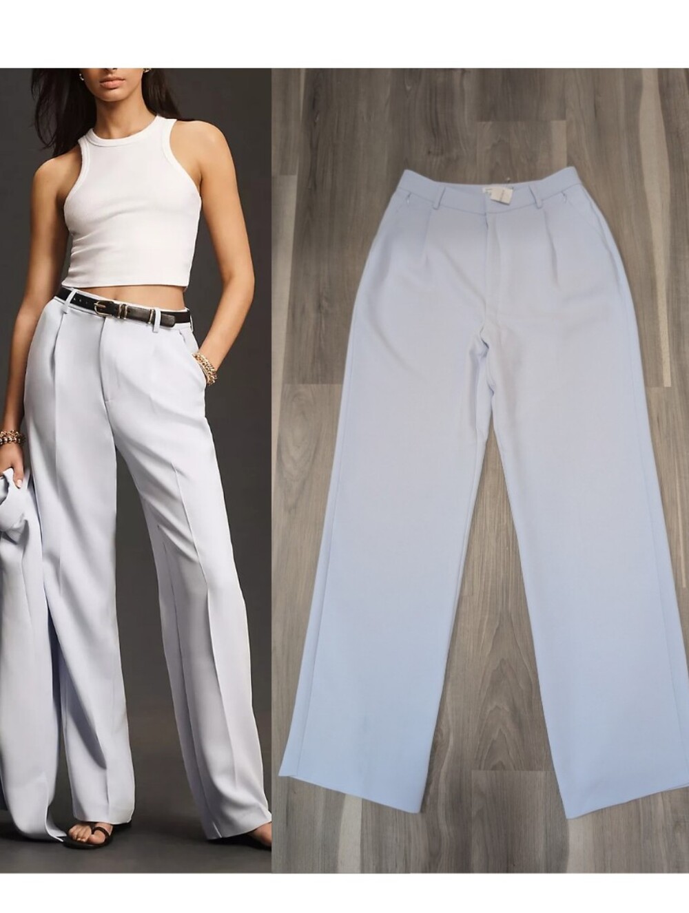 Good American | Luxe Suiting Column Trouser In Light Blue